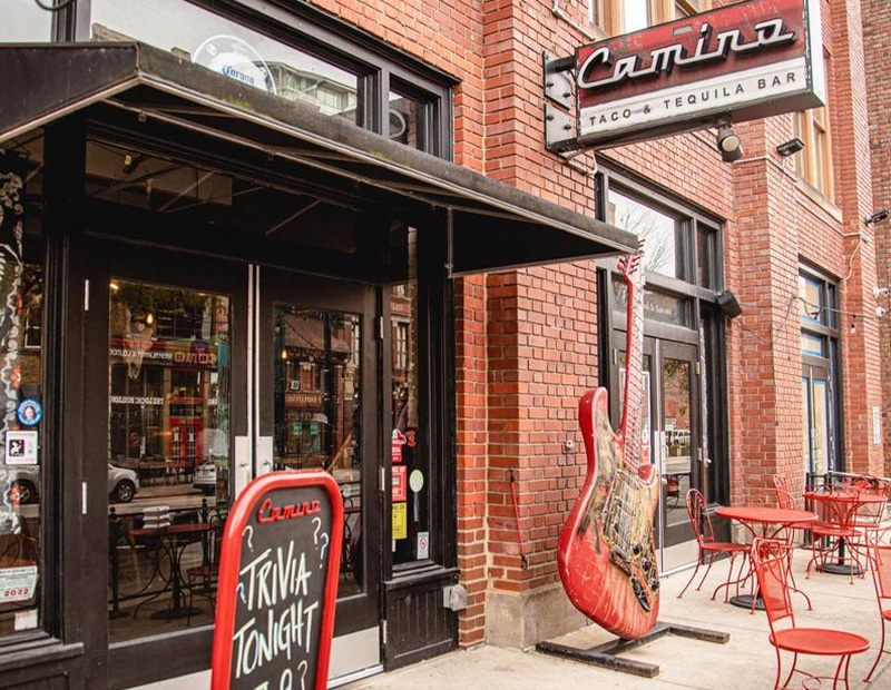 a store in a brick building